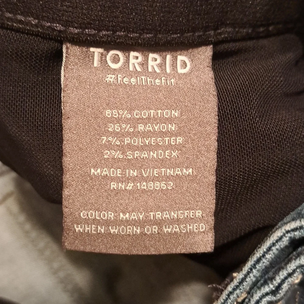 Torrid Dark Blue Distressed Jeans. Size 24T. - Picture 4 of 9